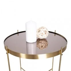 HOUSE NORDIC Table Basse Ronde 48 Cm En Verre Et En Acier Doré CHOQUI -Vente-unique shop table basse ronde 48 cm en verre et en acier dore choqui design 1195069 4 1140x1140