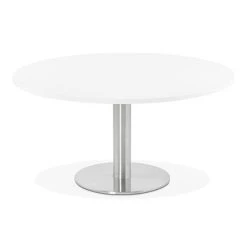 MES Table Basse Ronde 90 Cm En Bois Blanc Et Métal - LIVY