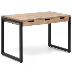 Ds Meubles Table Bureau ICub Strong 1 Grand Tiroir 60x120x75cm Noir Effect-Vintag...