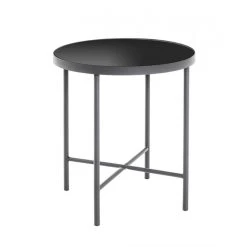 Pegane Table D'appoint Coloris Anthracite-noir En Métal - H 47 X Ø 40 Cm