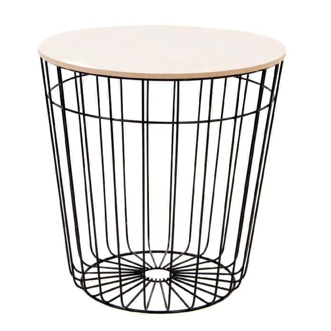 Pegane Table D'appoint En Bois Et Fer Coloris Naturel Noir - Diamètre 39 X H... 3 Pegane Table D'appoint En Bois Et Fer Coloris Naturel Noir - Diamètre 39 X H...