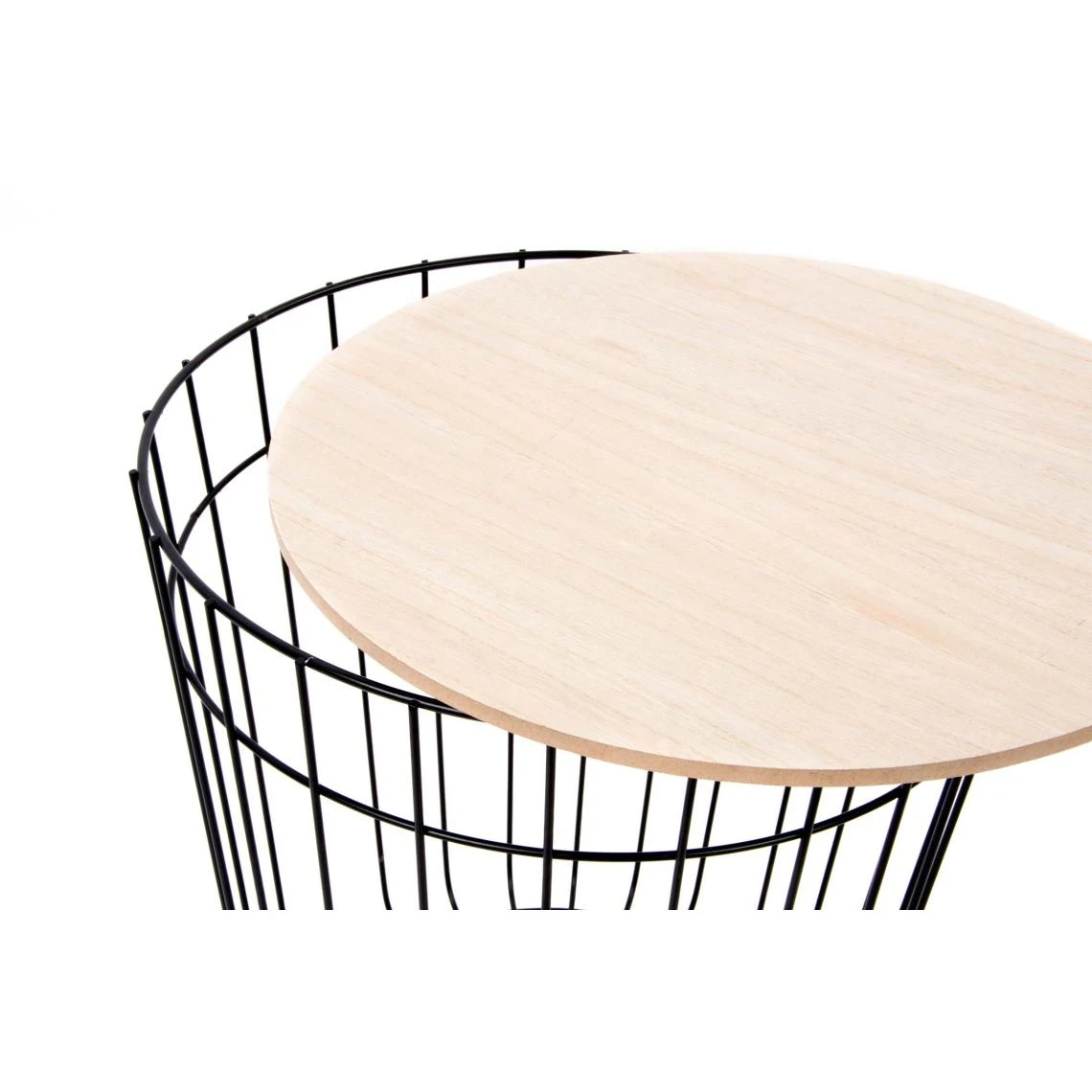 Pegane Table D'appoint En Bois Et Fer Coloris Naturel Noir - Diamètre 39 X H... 4 Pegane Table D'appoint En Bois Et Fer Coloris Naturel Noir - Diamètre 39 X H... – Image 2