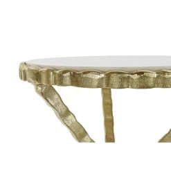 Pegane Table D'appoint En Marbre Et Aluminium Coloris Blanc Doré - Diamètre... -Vente-unique shop table dappoint en marbre et aluminium coloris blanc dore diametre 43 x hauteur 54 cm 13517086 37047182 1140x1140