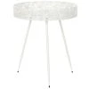 Pegane Table D'appoint En Métal Coloris Blanc - Diamètre 50 X Hauteur 59 Cm