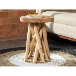 Vente-unique Table D'appoint En Teck - Coloris : Naturel - GAYANA