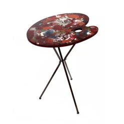 MES Table D'appoint Forme Palette De Peinture En Métal Multicolore