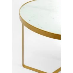 Kare Design Table D'Appoint Imitation Marbre En Verre Trempé D.45 Et Piétement E... -Vente-unique shop table dappoint imitation marble en verre trempe d45 et pietement en acier dore oriane design 1195829 4 1140x1140