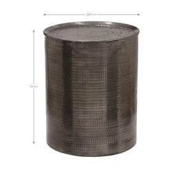 WOMO-DESIGN Table D'appoint Martelée Ronde Ř 40x50 Cm Argent Vintage Aluminium -Vente-unique shop table dappoint martelee ronde 40x50 cm argent vintage aluminium 12721102 34179864 1140x1140