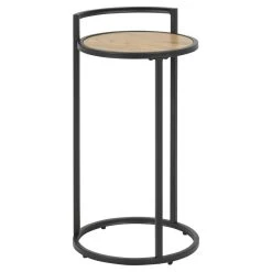 TOILINUX Table D'appoint Ou Bout De Canapé Haut En MDF Et Métal Diam.33cm - B...