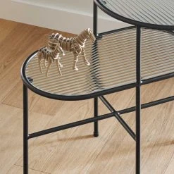 Tousmesmeubles Table D'appoint Ovale Métal Noir/Verre - TEULAT NIX -Vente-unique shop table dappoint ovale metal noirverre teulat nix 10901648 28474820 1140x1140