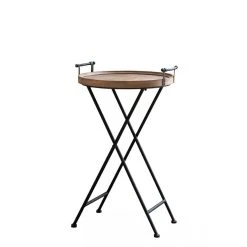 Chehoma Table D'appoint Plateau Bois Sur Pied