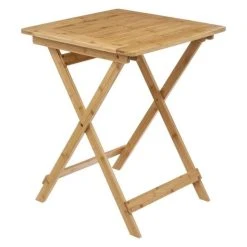 Pegane Table D'appoint Pliante En Bambou Coloris Naturel - Longueur 60 X Prof...