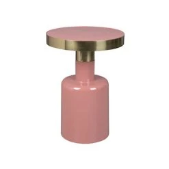 MES Table D'appoint Ronde 36x51 Cm En Métal Rose - GLAM
