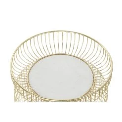 Pegane Table D'appoint Ronde En Marbre Et Fer Coloris Blanc Doré - Diamètre... -Vente-unique shop table dappoint ronde en marbre et fer coloris blanc dore diametre 43 x hauteur 47 cm 13517156 37047450 1140x1140
