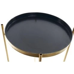 Pegane Table D'appoint Ronde En Métal Coloris Noir Doré - Diamètre 40 X Ha... -Vente-unique shop table dappoint ronde en metal coloris noir dore diametre 40 x hauteur 50 cm 13517186 37047556 1140x1140