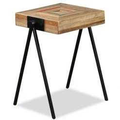 SANS MARQUE Table D'appoint Teck Massif De Récupération - Brun - Tables - Consol...