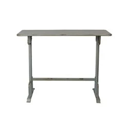 MES Table De Bar 140x50x104 Cm En Métal Gris