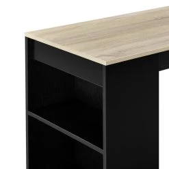 HELLOSHOP26 Table De Bar Avec Rangement Bistro Haut Avec 3 étagères 110 Cm Noir ... -Vente-unique shop table de bar avec rangement bistro haut avec 3 etageres 110 cm noir et chene 030006191 12690756 34082234 1140x1140