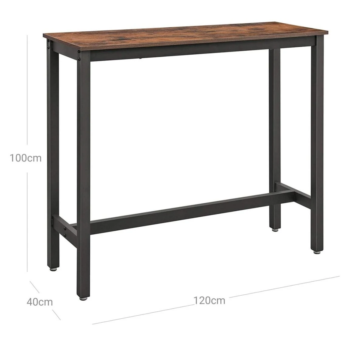 HELLOSHOP26 Table De Bar Table Haute Fine Table De Cuisine 120 X 40 X 100 Cm Table... 4 HELLOSHOP26 Table De Bar Table Haute Fine Table De Cuisine 120 X 40 X 100 Cm Table... – Image 2