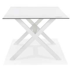 Alterego Table De Jardin Design 'PORTO' Blanche Avec Pied En X -Vente-unique shop table de jardin design porto blanche avec pied en x 7548854 19041236 1200x1200