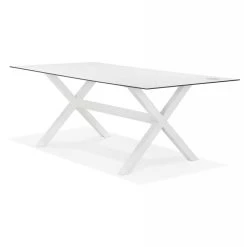 Alterego Table De Jardin Design 'PORTO' Blanche Avec Pied En X -Vente-unique shop table de jardin design porto blanche avec pied en x 7548854 19041238 1200x1200
