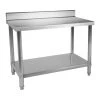HELLOSHOP26 Table De Travail Inox Avec Dosseret 150 X 60 Cm Capacité De 159 Kg 14...