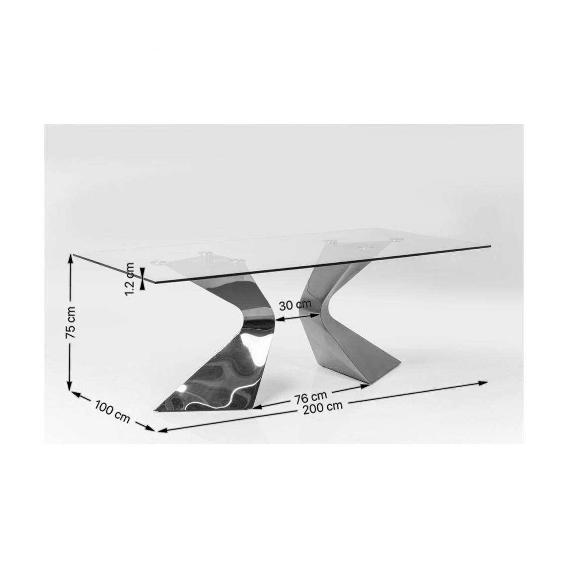Karedesign Table Gloria 200x100cm Chromée Kare Design 6 Karedesign Table Gloria 200x100cm Chromée Kare Design – Image 4