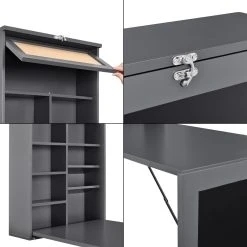 Table Murale Pliable MDF 156 X 50 X 91,5 Cm Gris Foncé [en.casa] -Vente-unique shop table murale pliable mdf 156 x 50 x 915 cm gris fonce encasa 11635800 30613920 1140x1140