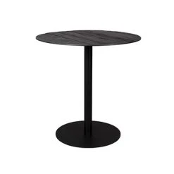 MES Table Ronde 75x75 Cm Décor Pin Noir Et Métal - BRAZA