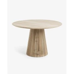 Pegane Table Ronde Coloris Naturel En Bois De Teck Massif - Diamètre 120 X H...