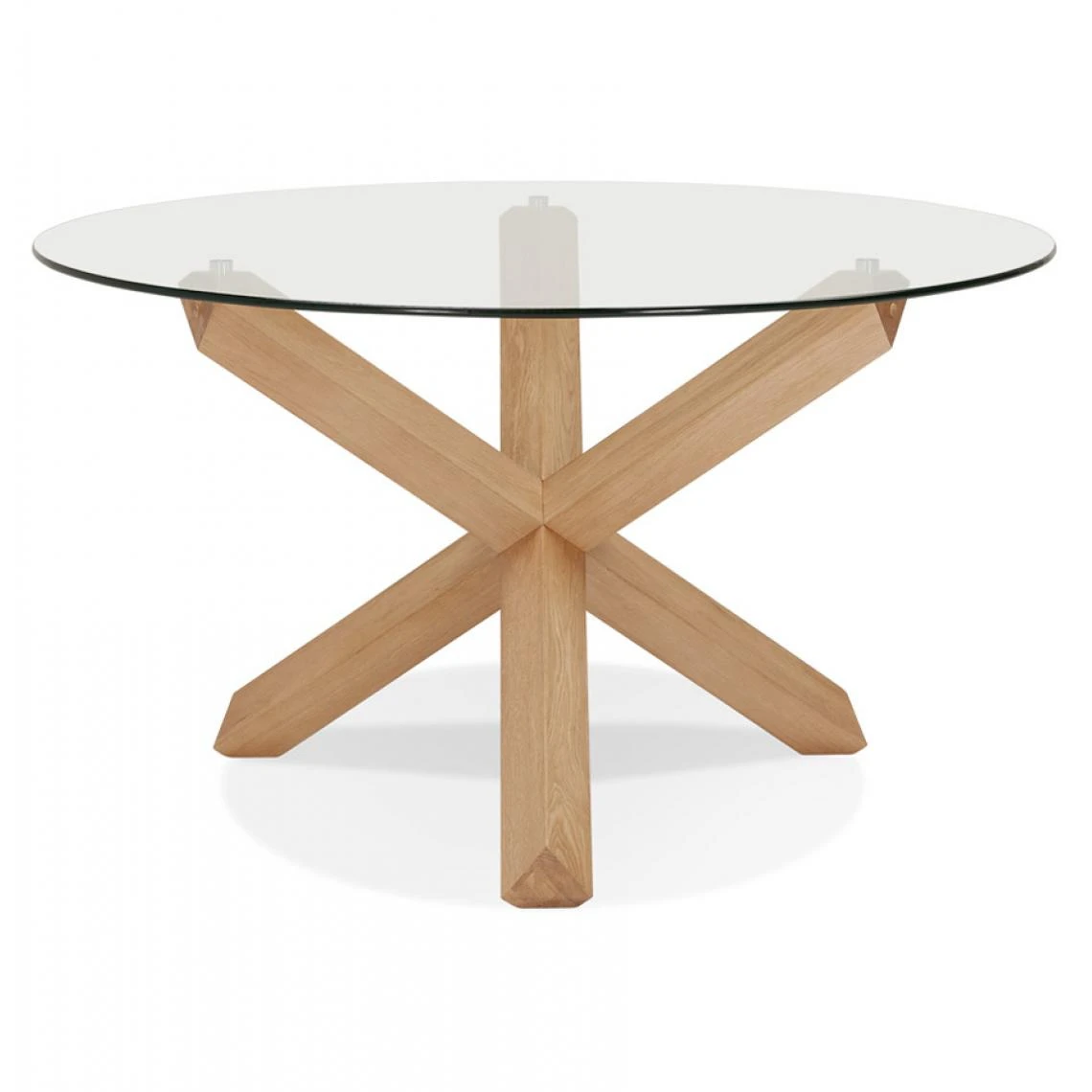 Alterego Table Ronde Design 'MAGIK' En Verre Et Chêne Massif 6 Alterego Table Ronde Design 'MAGIK' En Verre Et Chêne Massif – Image 4