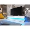 3xeliving Table TV Innovante Et Moderne Sajna Avec éclairage LED, 140cm, Blanc ...