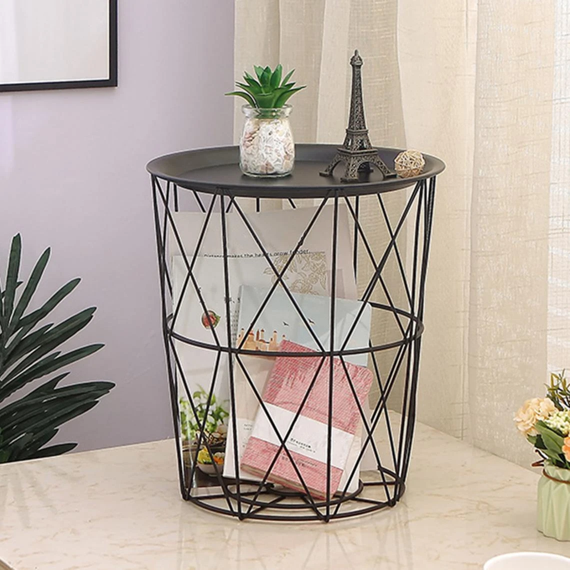 Marque Generique Tables D'appoint Mobiles Rondes Modernes De Table D'appoint Pour Le No... 4 Marque Generique Tables D'appoint Mobiles Rondes Modernes De Table D'appoint Pour Le No... – Image 2