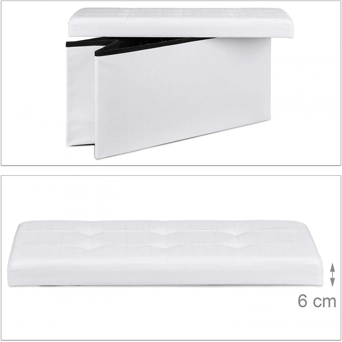 HELLOSHOP26 Tabouret Banquette Pouf De Rangement Pliant Coffre Repose-pieds 76 Cm ... 4 HELLOSHOP26 Tabouret Banquette Pouf De Rangement Pliant Coffre Repose-pieds 76 Cm ... – Image 2