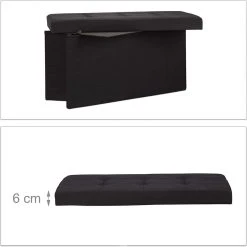 HELLOSHOP26 Tabouret Banquette Pouf De Rangement Pliant Coffre Repose-pieds 76 Cm ... -Vente-unique shop tabouret banquette pouf de rangement pliant coffre repose pieds 76 cm noir lin 130002337 11031936 28815814 1140x1140