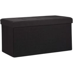 HELLOSHOP26 Tabouret Banquette Pouf De Rangement Pliant Coffre Repose-pieds 76 Cm ... -Vente-unique shop tabouret banquette pouf de rangement pliant coffre repose pieds 76 cm noir lin 130002337 11031936 28815820 1140x1140
