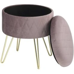 HELLOSHOP26 Tabouret Rembourré Avec Espace De Rangement En Velours Rond Rose 19_0... -Vente-unique shop tabouret rembourre avec espace de rangement en velours rond rose 190000222 11031926 28815778 1140x1140