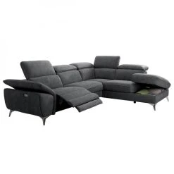 Altobuy TOLEDO - Canapé D'Angle Droit 1 Relax Electrique Gris Foncé