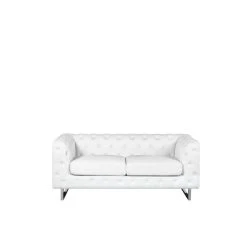 Beliani Canapé 2 Places En Simili-cuir Blanc VISSLAND - Blanc