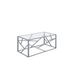 Beliani Table Basse Argentée En Verre ORLAND - Argent