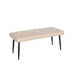 Beliani Bout De Lit En Simili-cuir Beige ESSONNE - Noir