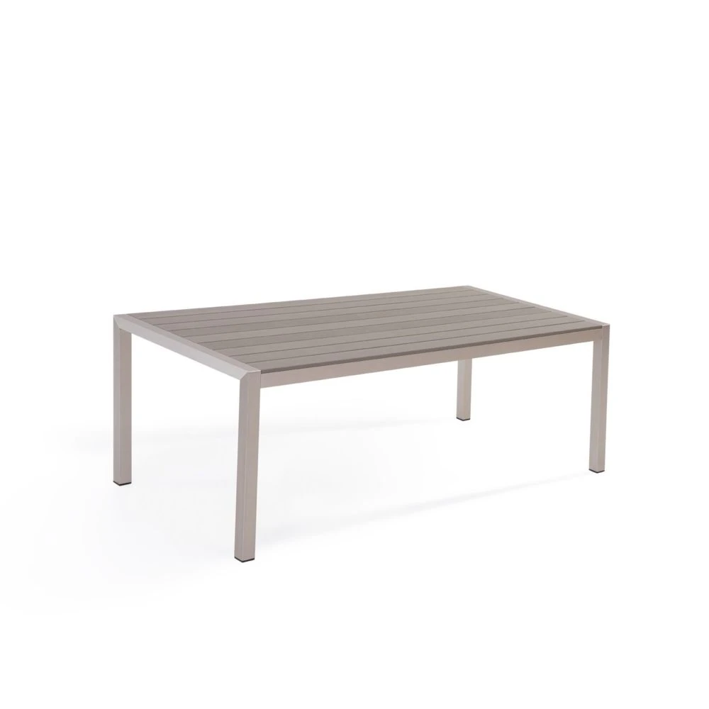Beliani Table De Jardin En Aluminium Et Bois Synthétique Gris 180 X 9... 3 Beliani Table De Jardin En Aluminium Et Bois Synthétique Gris 180 X 9...