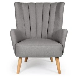 MENZZO Fauteuil Scandinave Vidal Gris -Vente-unique shop vidal qh8861 gris face