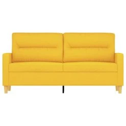VidaXL Canapé à 2 Places Jaune Clair 140 Cm Tissu -Vente-unique shop vidaxl canape a 2 places jaune clair 140 cm tissu 14104536 1117328 28 1140x1140