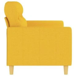 VidaXL Canapé à 2 Places Jaune Clair 140 Cm Tissu -Vente-unique shop vidaxl canape a 2 places jaune clair 140 cm tissu 14104536 1117330 30 1140x1140