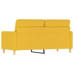 VidaXL Canapé à 2 Places Jaune Clair 140 Cm Tissu -Vente-unique shop vidaxl canape a 2 places jaune clair 140 cm tissu 14104536 1117332 32 1140x1140