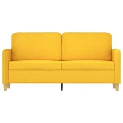 VidaXL Canapé à 2 Places Jaune Clair 140 Cm Tissu -Vente-unique shop vidaxl canape a 2 places jaune clair 140 cm tissu 14104734 39288288 1140x1140