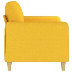 VidaXL Canapé à 2 Places Jaune Clair 140 Cm Tissu -Vente-unique shop vidaxl canape a 2 places jaune clair 140 cm tissu 14104734 39288290 1140x1140