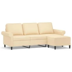 VidaXL Canapé à 3 Places Avec Repose-pieds Crème 180 Cm Tissu 8 VidaXL Canapé à 3 Places Avec Repose-pieds Crème 180 Cm Tissu -Vente-unique shop vidaxl canape a 3 places avec repose pieds creme 180 cm tissu 13692648 37752148 1140x1140