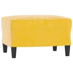 VidaXL Canapé à 3 Places Avec Repose-pieds Jaune Clair 180 Cm Velour... -Vente-unique shop vidaxl canape a 3 places avec repose pieds jaune clair 180 cm velours 13692704 37752384 1140x1140